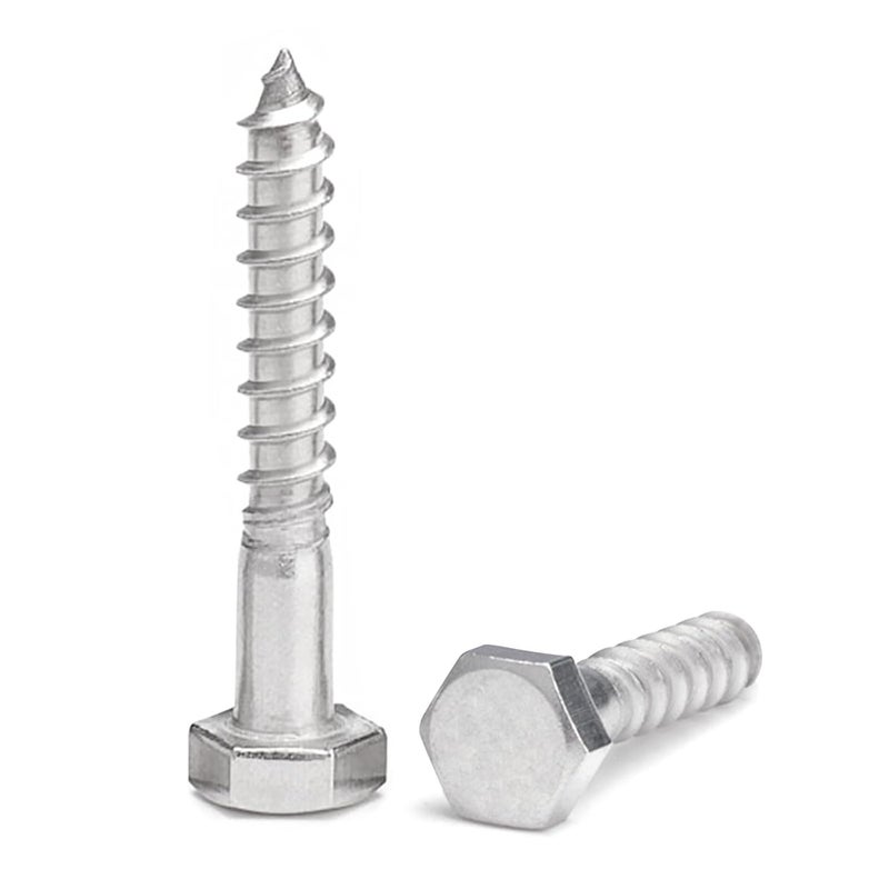 Instockbolts 1/4 X 1-1/2" Hex Head Lag Screws Bolts, 304 Stainless Steel 18-8, Hexagon Head Wood Screws Hex Lag Screws, Pack of 20 - Image 1